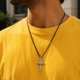 Gothic Cross Lab Diamond Pendant