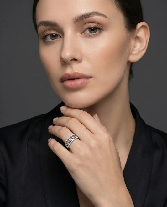 Multiple Heart Diamond Band Ring Orilucent