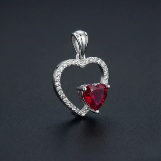 Crimson Heart Diamond Pendant Orilucent