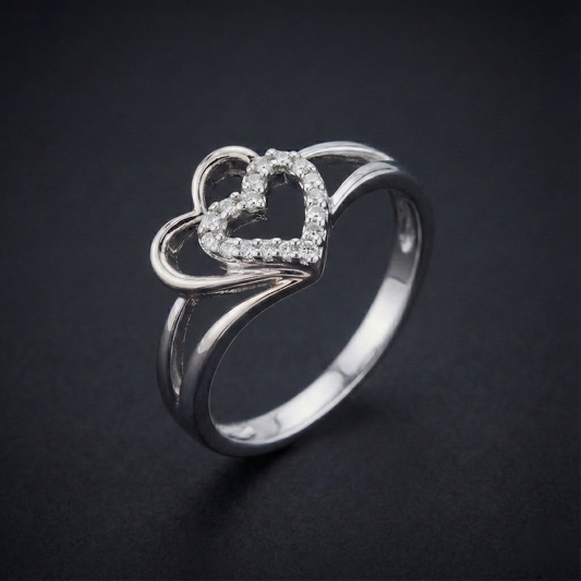 Interlinked Heart Diamond Ring Orilucent