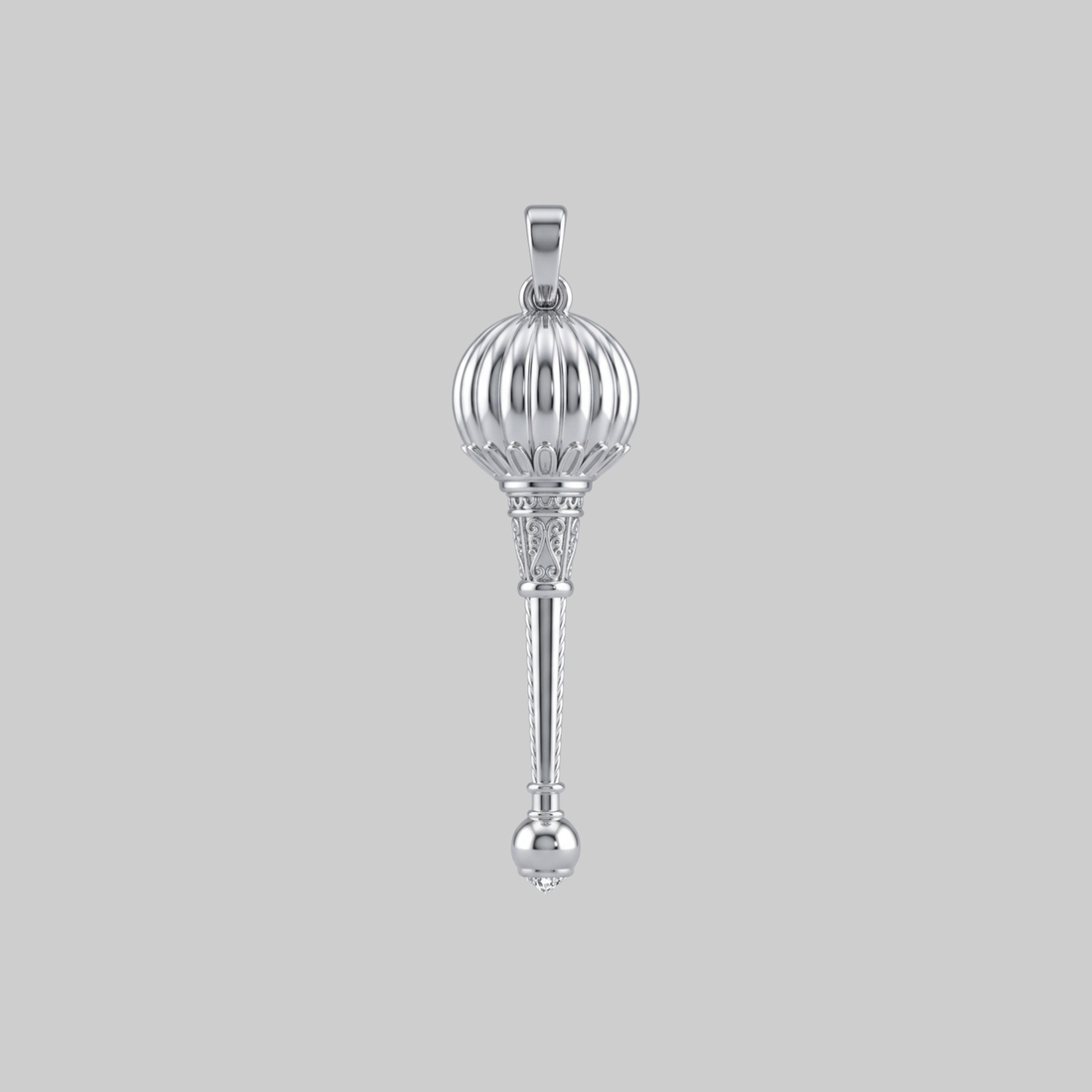 Hanuman Gada Diamond Pendant | 925 Sterling Silver Lab Grown Diamond | Hindu Spiritual Jewelry | Tijori Drop #002