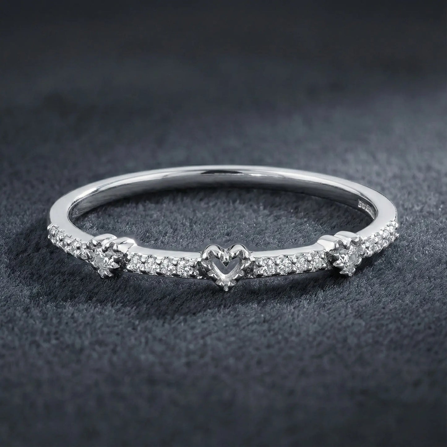 Three Heart Diamond Ring Orilucent