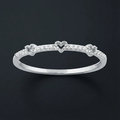 Three Heart Diamond Ring Orilucent