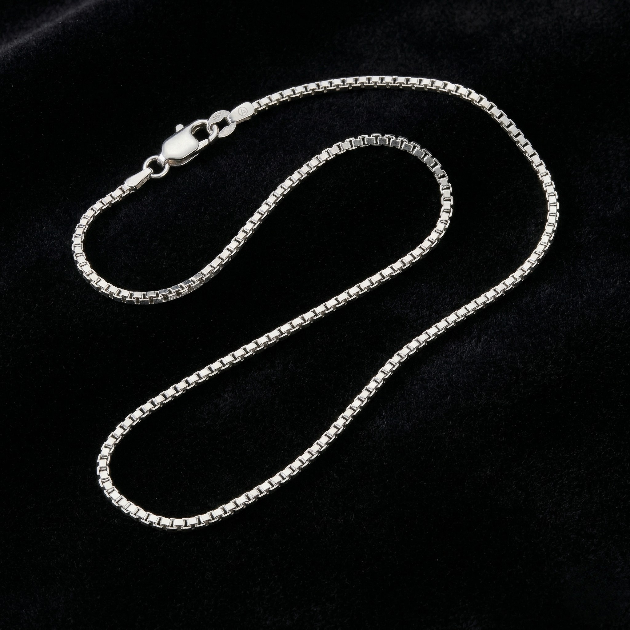 925 Sterling Silver Box Chain with Lock Clasp 20 Inch | Orilucent