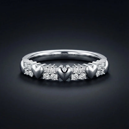 Heart Cluster Diamond Band Ring Orilucent