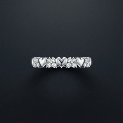 Heart Cluster Diamond Band Ring Orilucent