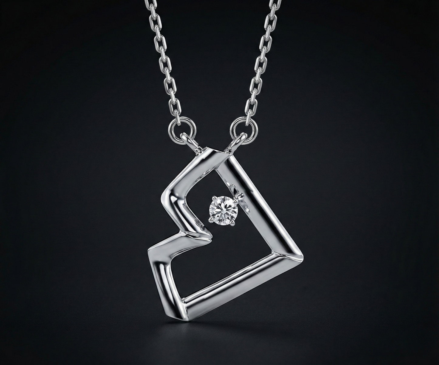 Edge Heart Diamond Pendant Orilucent