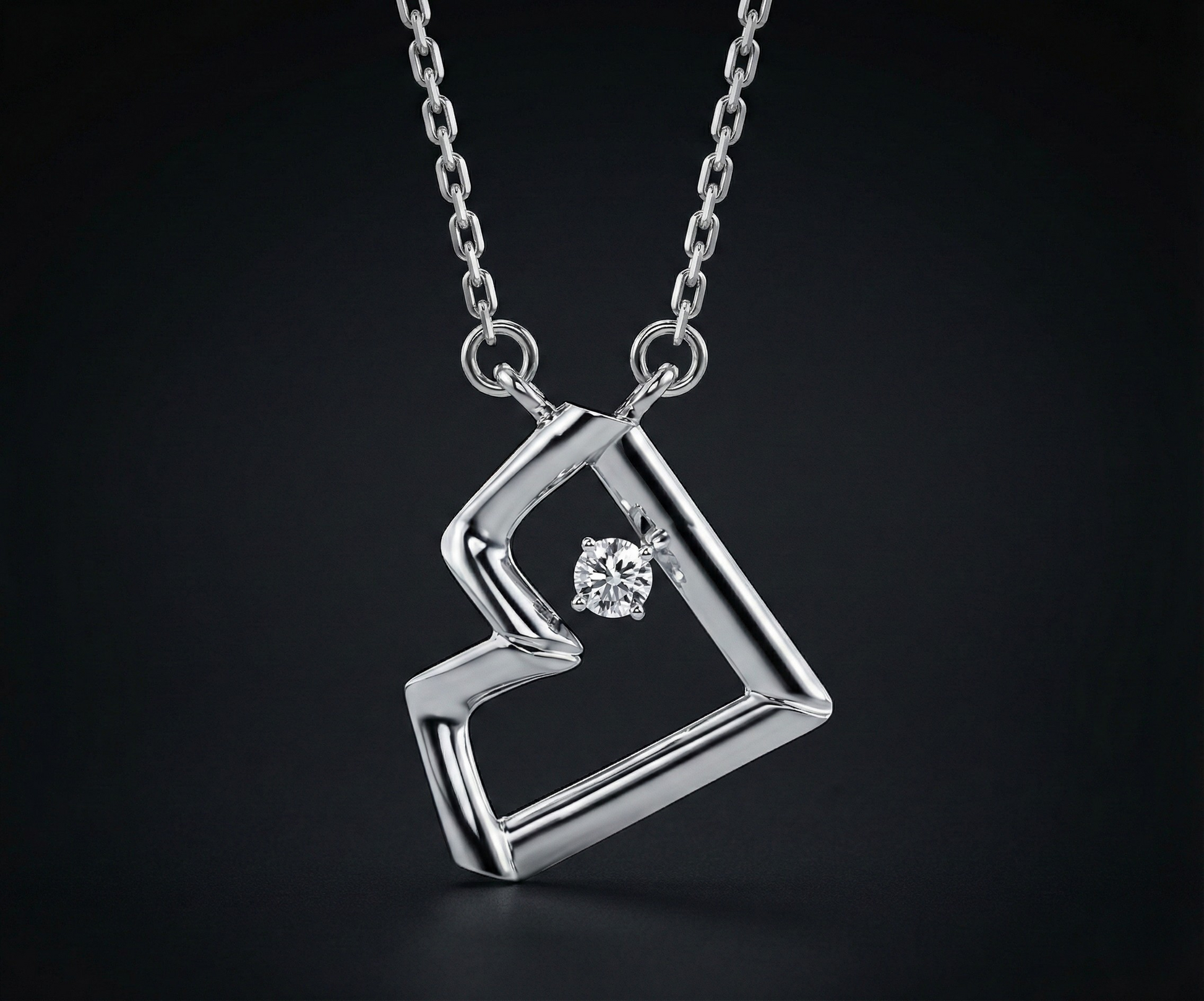Edge Heart Diamond Pendant Orilucent
