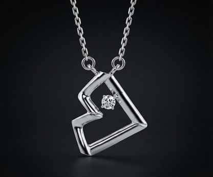 Edge Heart Diamond Pendant Orilucent