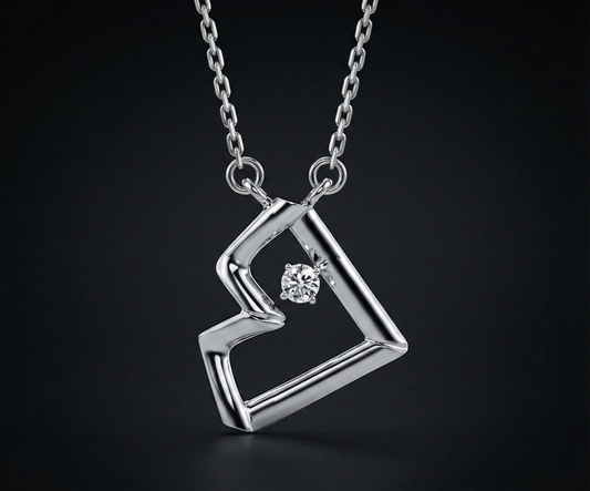Edge Heart Diamond Pendant Orilucent