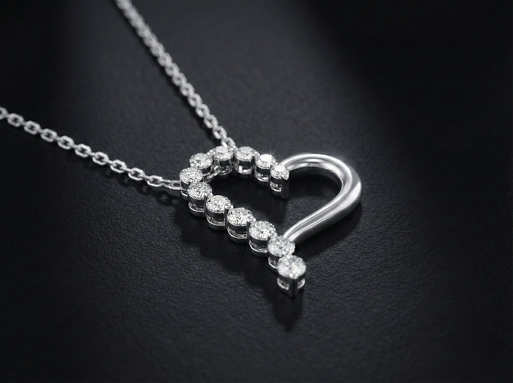 Asymmetric Diamond Heart Pendant Orilucent