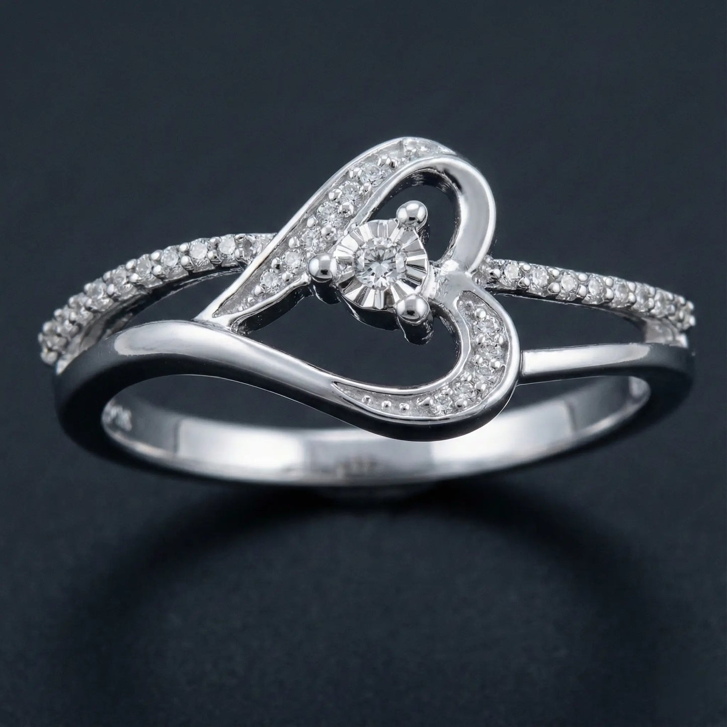 Open Heart Diamond Ring Orilucent