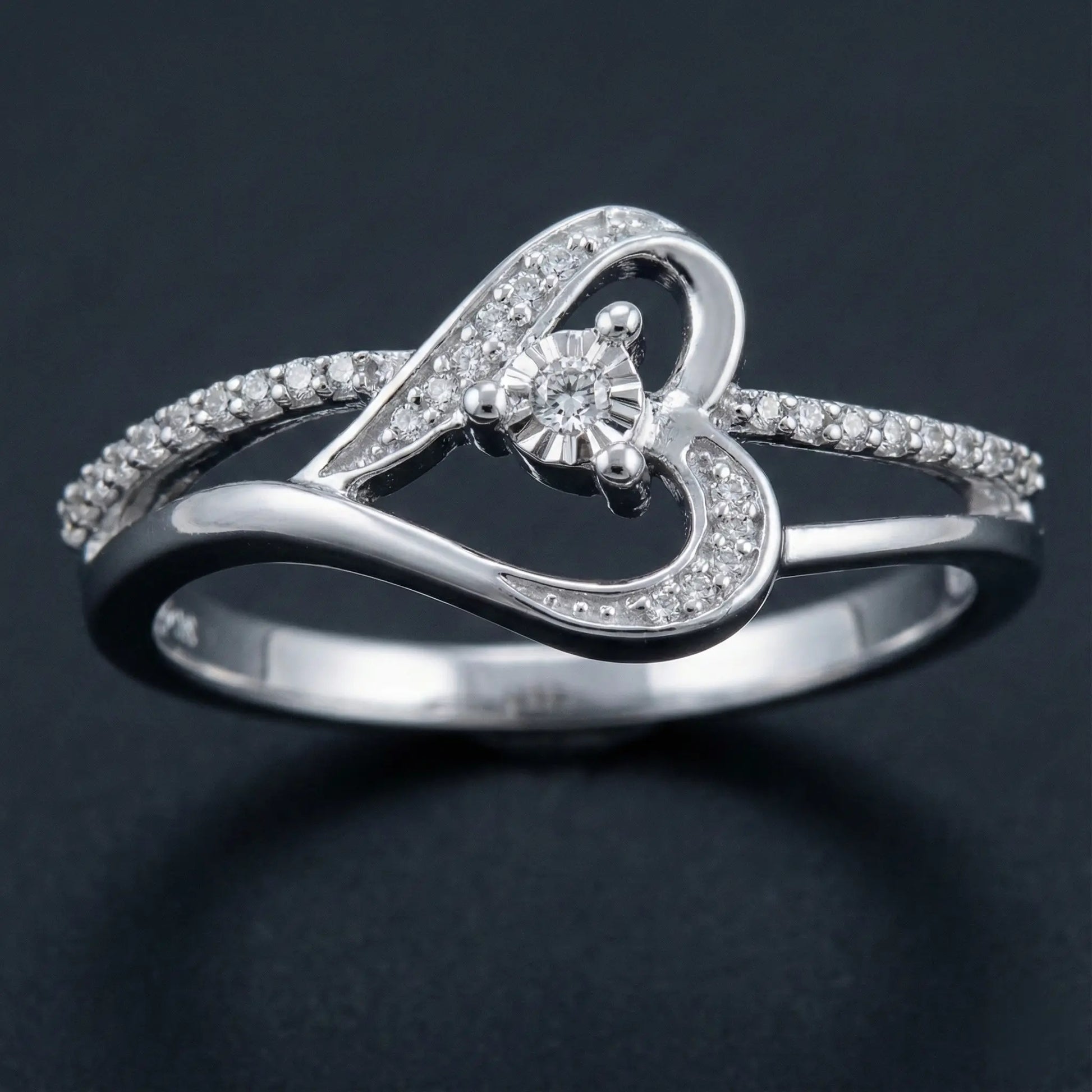 Open Heart Diamond Ring Orilucent