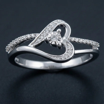 Open Heart Diamond Ring Orilucent