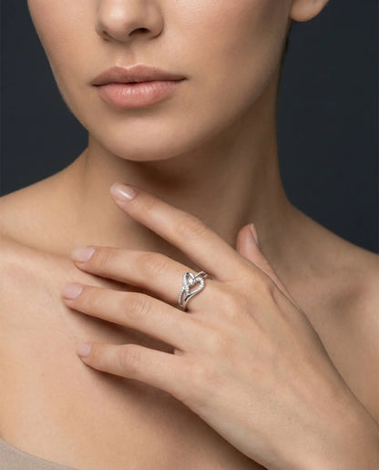 Open Heart Diamond Ring Orilucent