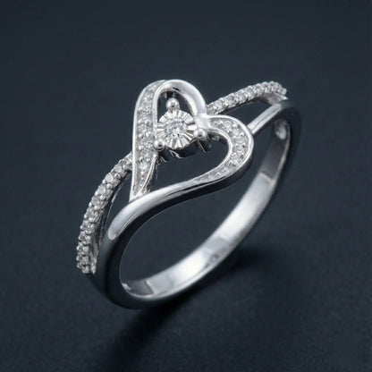 Open Heart Diamond Ring Orilucent