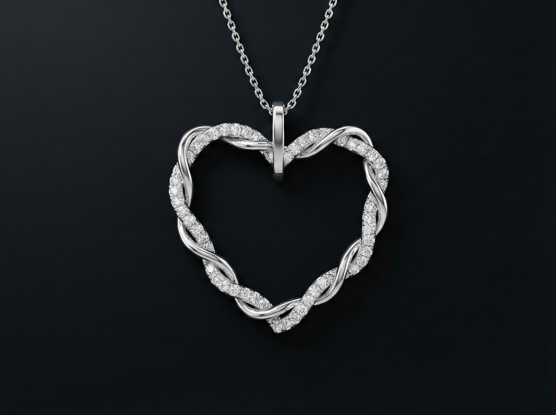 Twisted Heart Diamond Pendant Orilucent