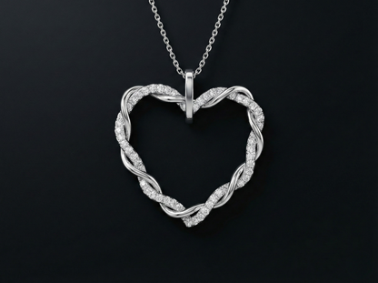 Twisted Heart Diamond Pendant Orilucent