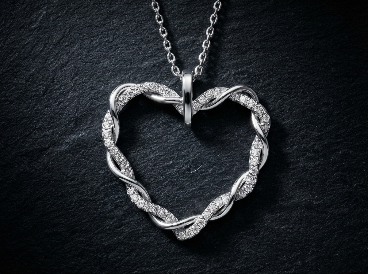 Twisted Heart Diamond Pendant Orilucent