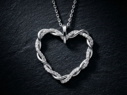 Twisted Heart Diamond Pendant Orilucent