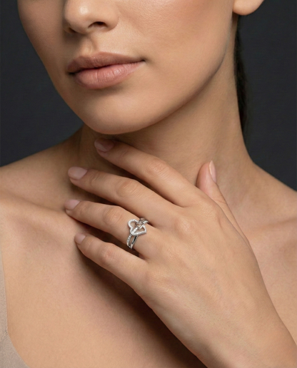 Two Hearts Diamond Ring Orilucent