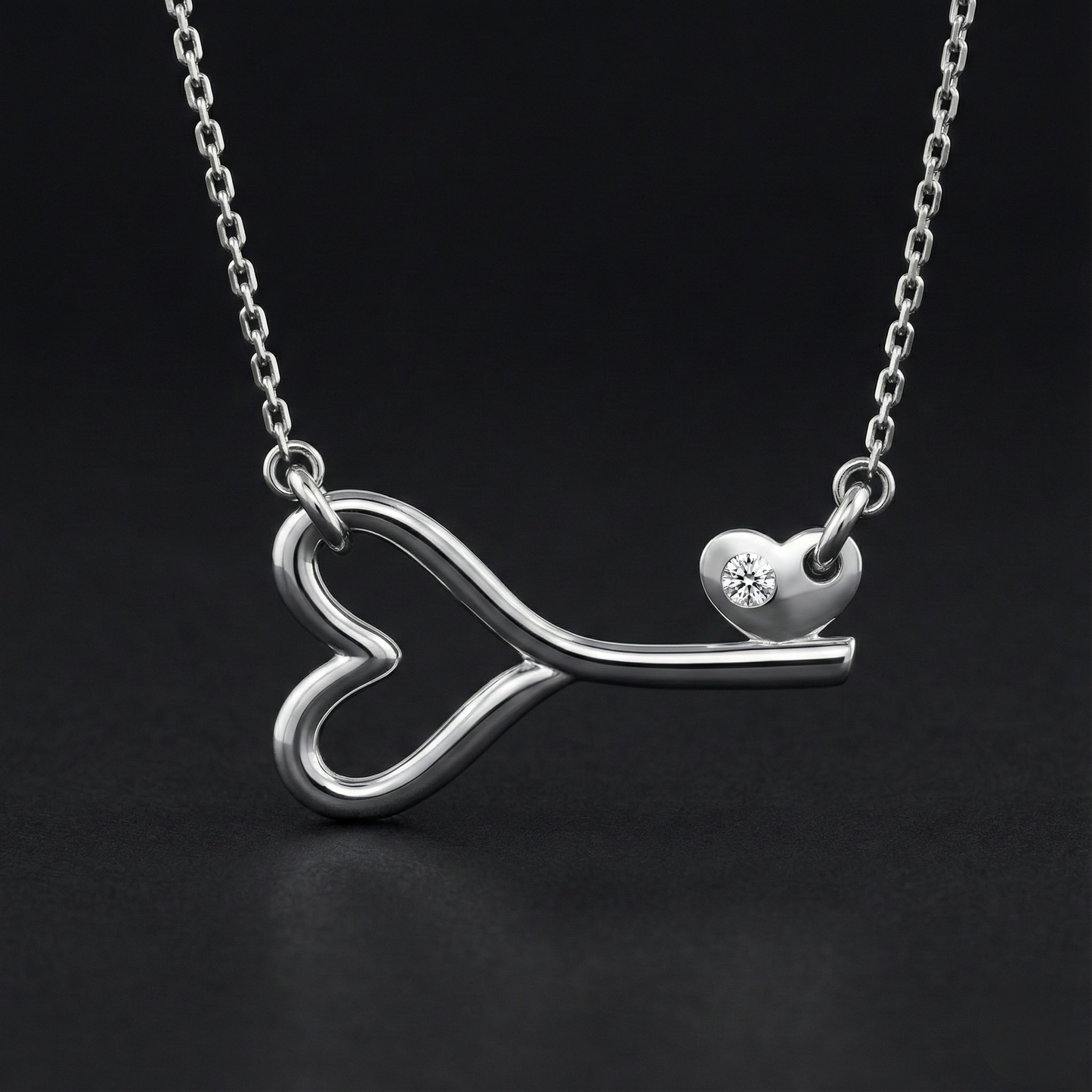 Heart Key Diamond Pendant Orilucent
