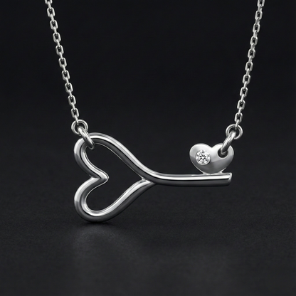 Heart Key Diamond Pendant Orilucent