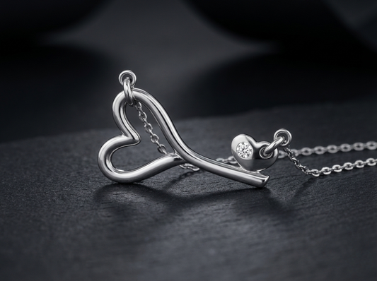Heart Key Diamond Pendant Orilucent