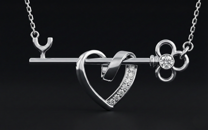 Key Heart Diamond Pendant Orilucent