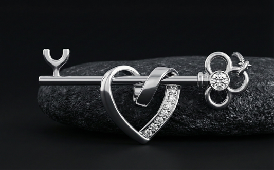 Key Heart Diamond Pendant Orilucent