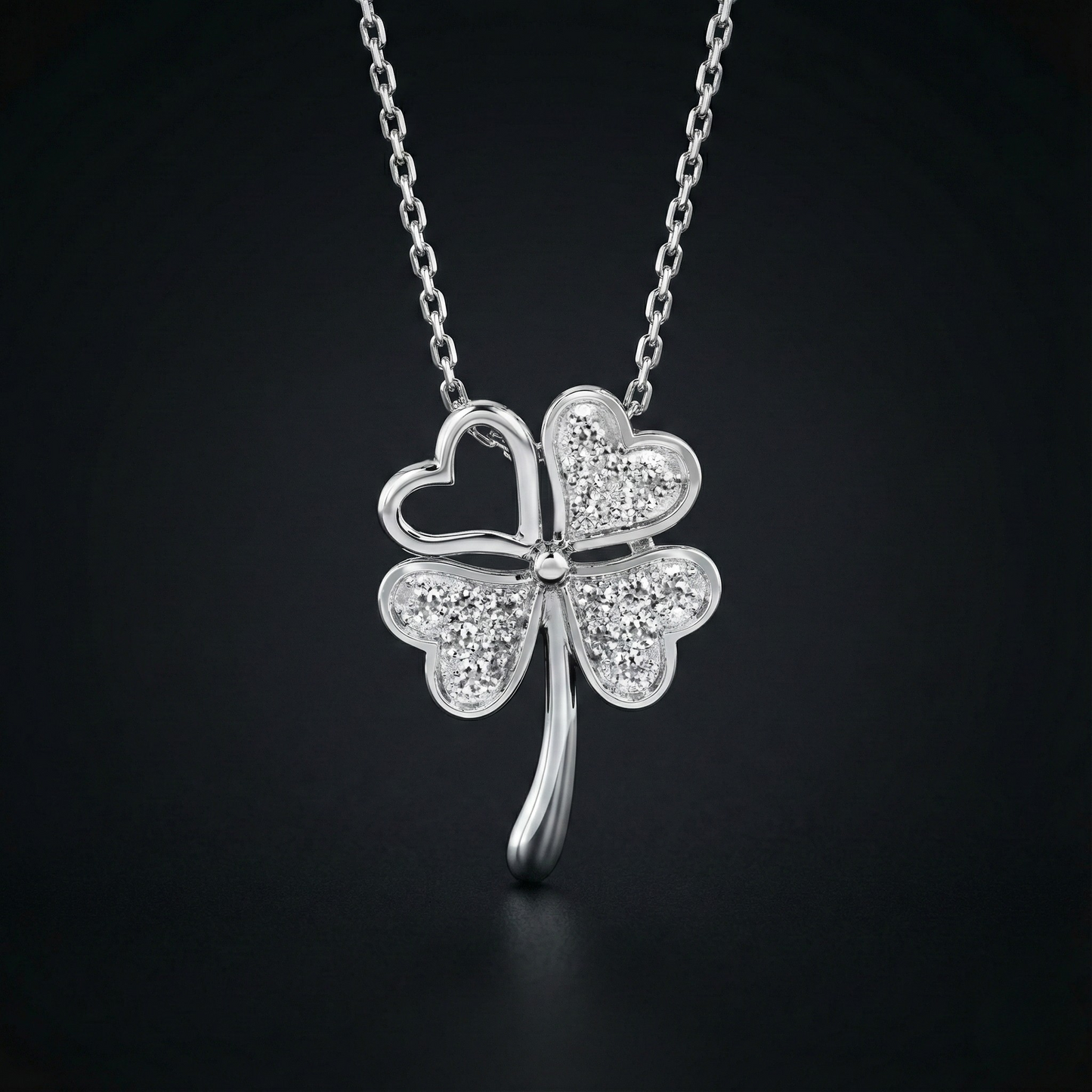 Heart Clover Diamond Pendant Orilucent
