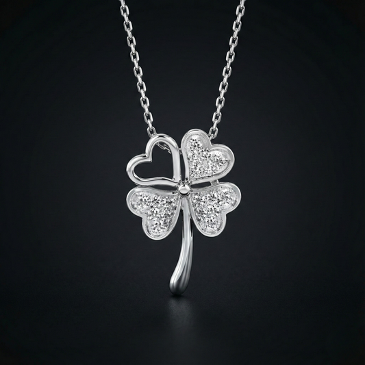 Heart Clover Diamond Pendant Orilucent