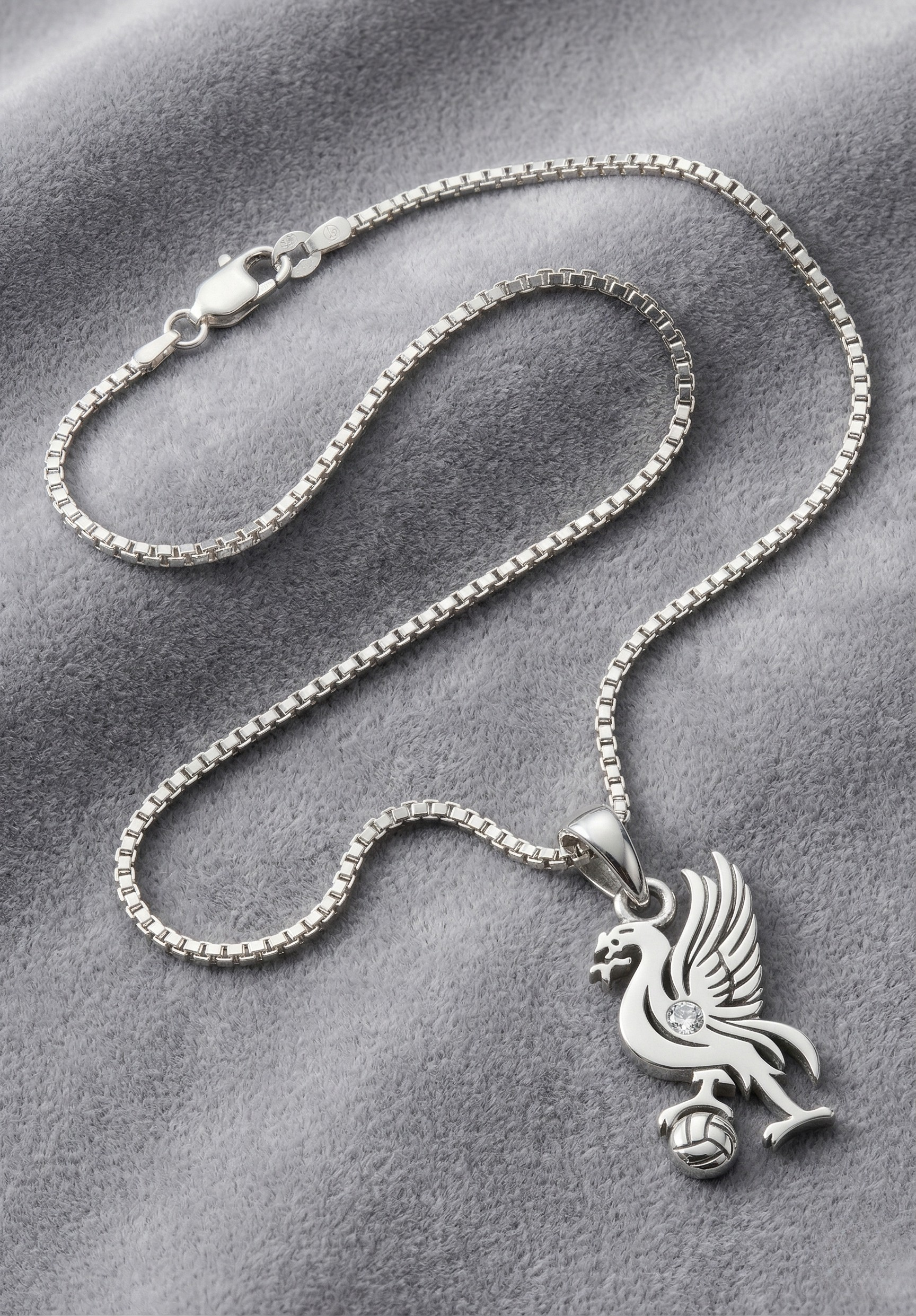 Liverpool FC Liverbird Diamond Pendant in 925 Silver with IGI Certified Lab Grown Diamond | Orilucent