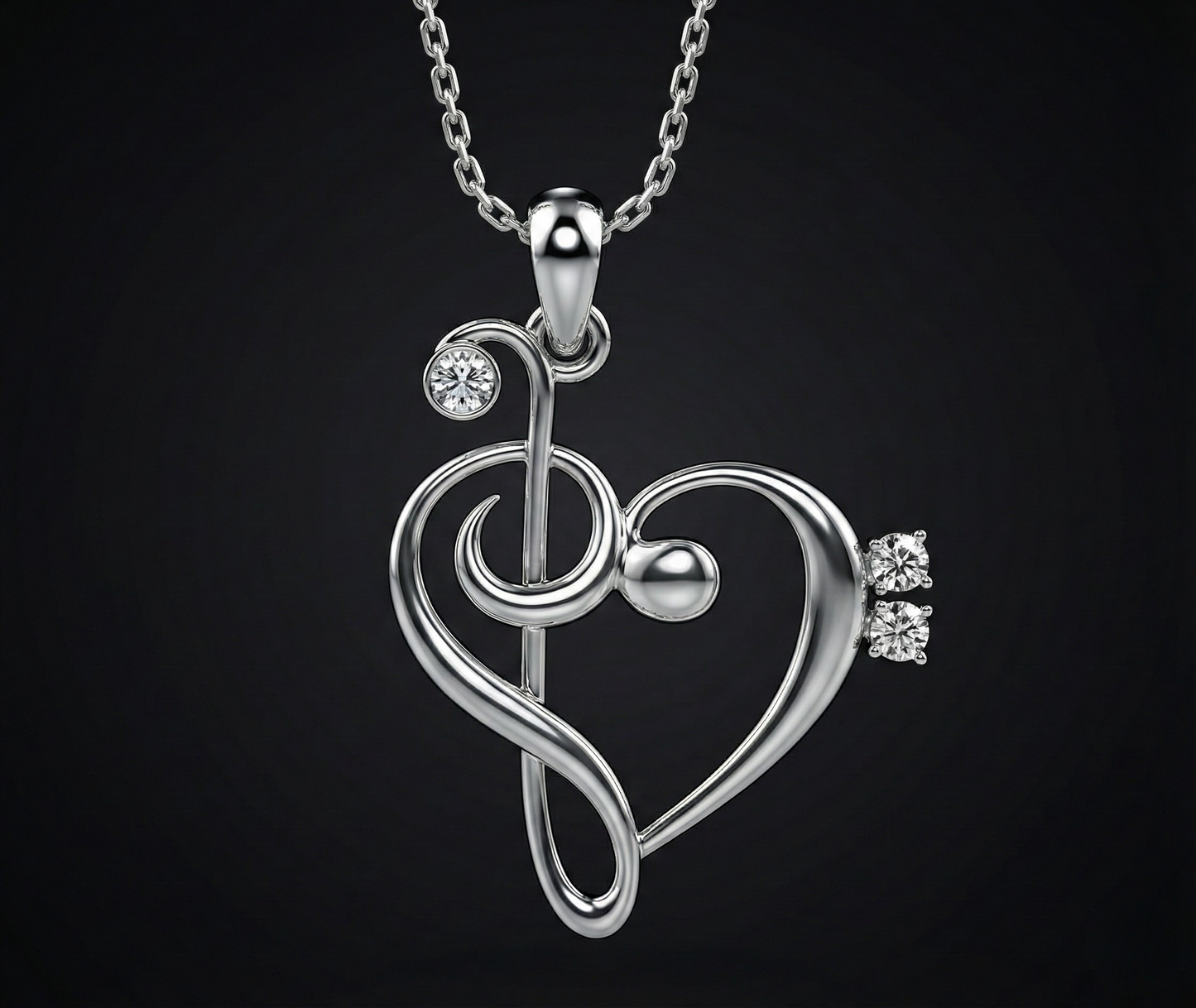 Music of Love Heart Diamond Pendant Orilucent