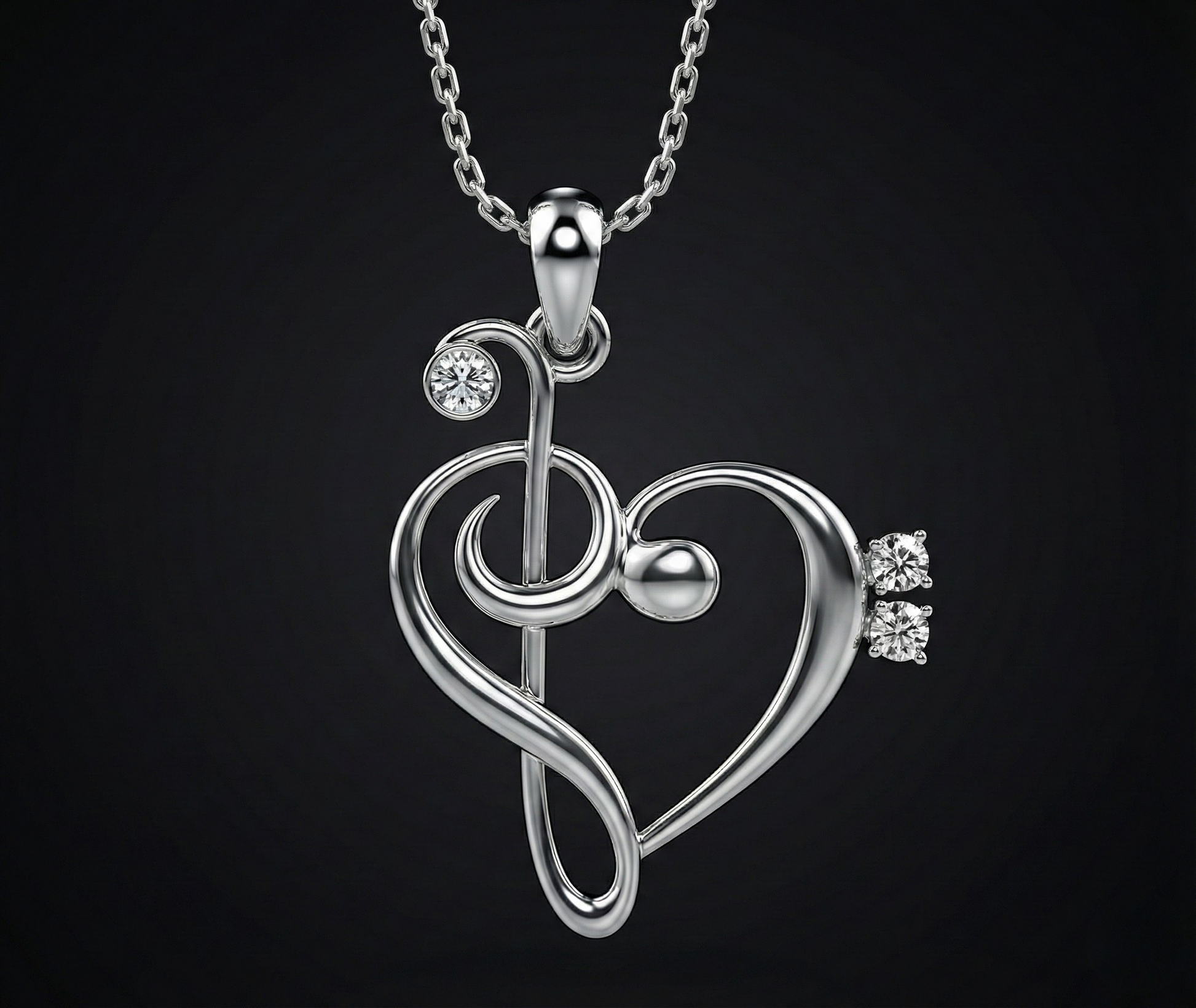 Music of Love Heart Diamond Pendant Orilucent