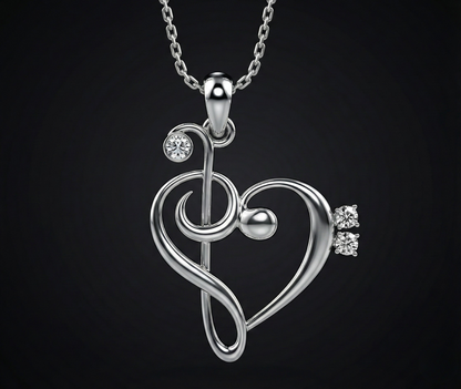 Music of Love Heart Diamond Pendant Orilucent
