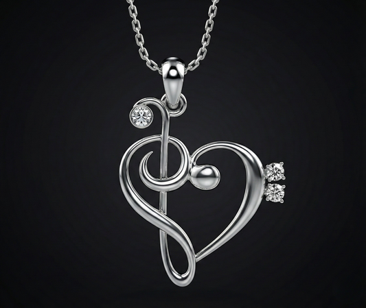 Music of Love Heart Diamond Pendant Orilucent