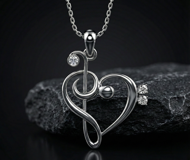 Music of Love Heart Diamond Pendant Orilucent