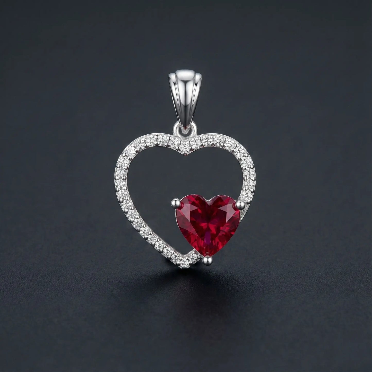 Crimson Heart Diamond Pendant Orilucent