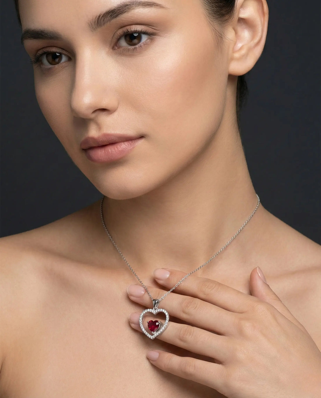 Crimson Heart Diamond Pendant Orilucent