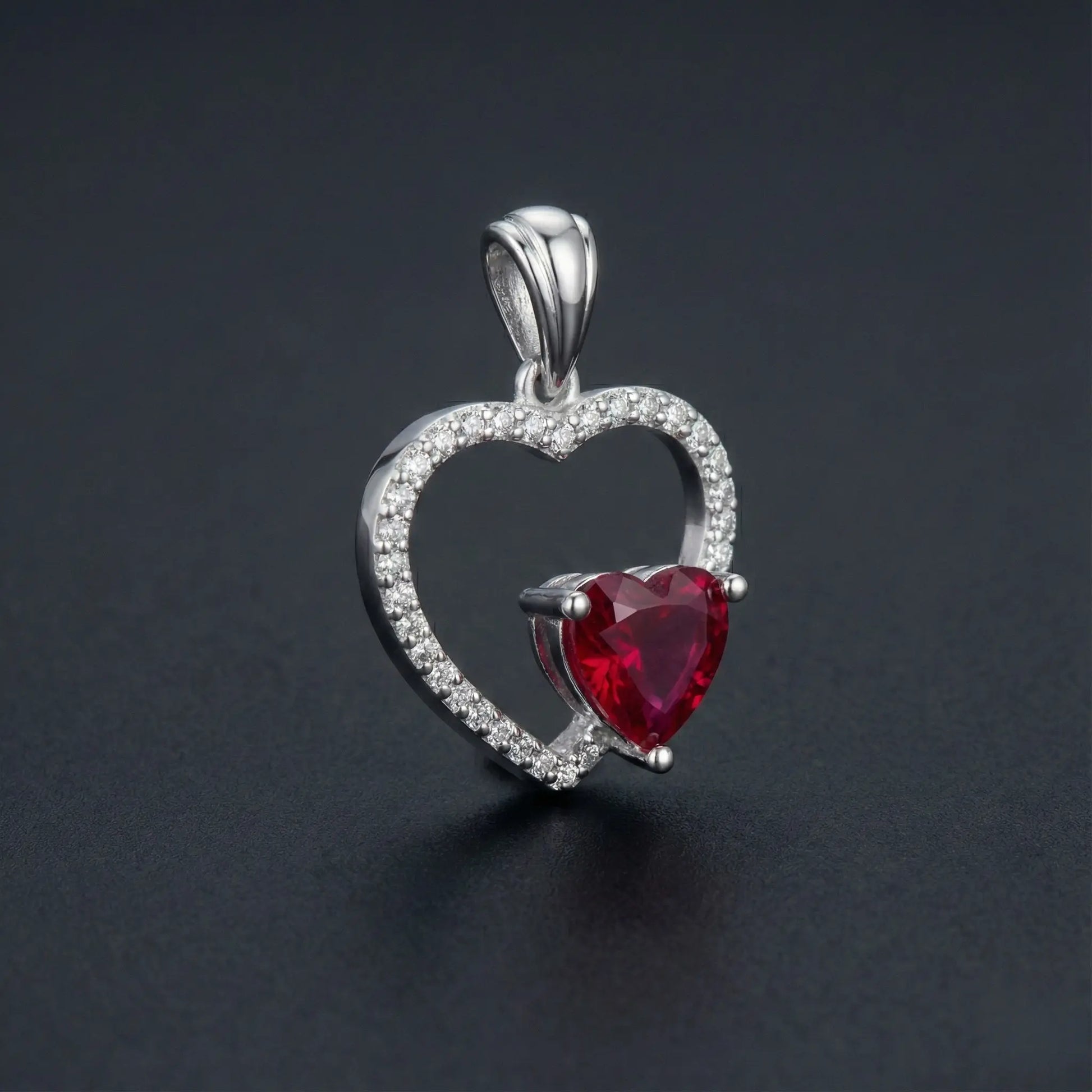 Crimson Heart Diamond Pendant Orilucent