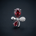 Ruby Leaf 925 Silver Diamond Pendant with Lab-Grown Diamonds