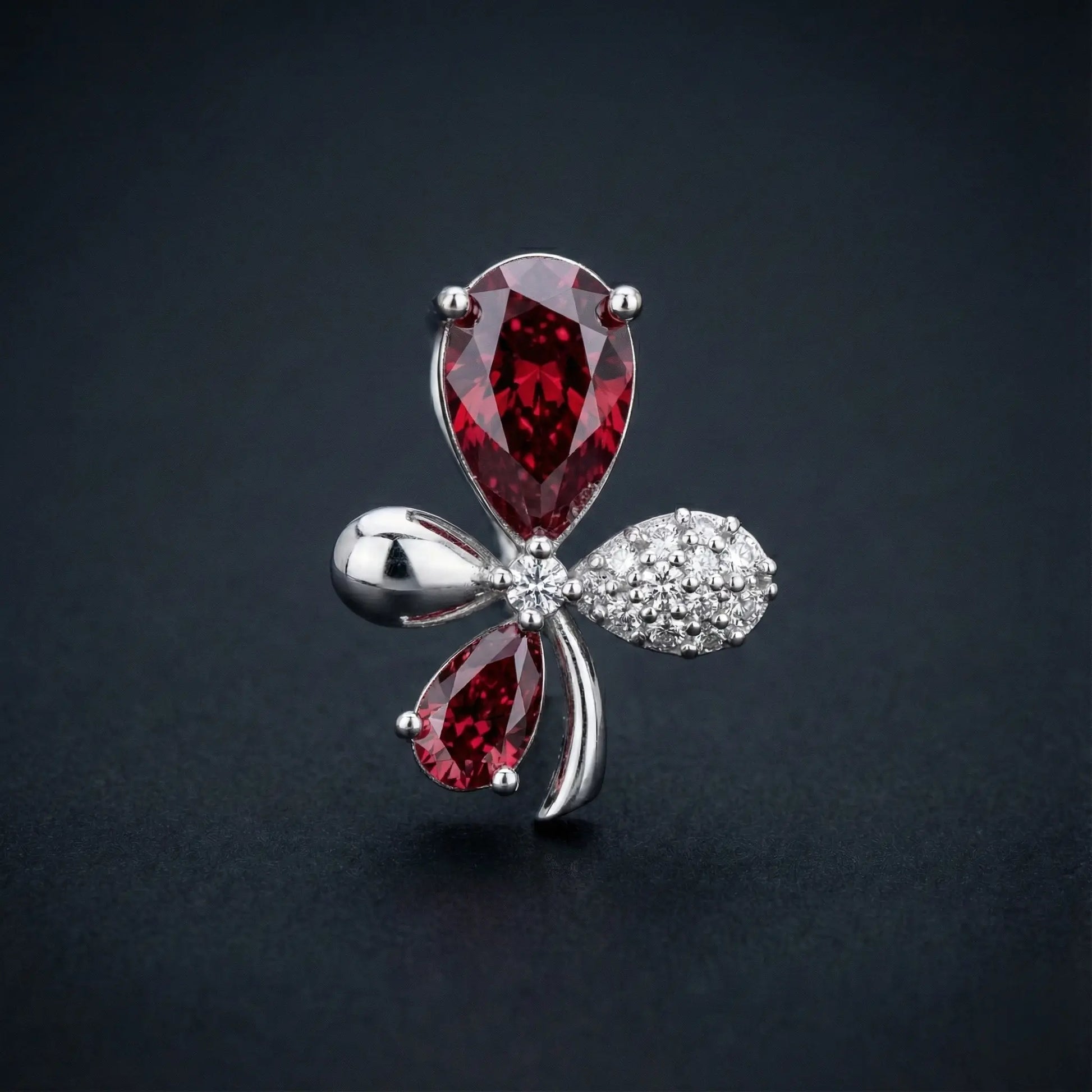 Crimson Petal Diamond Pendant Orilucent
