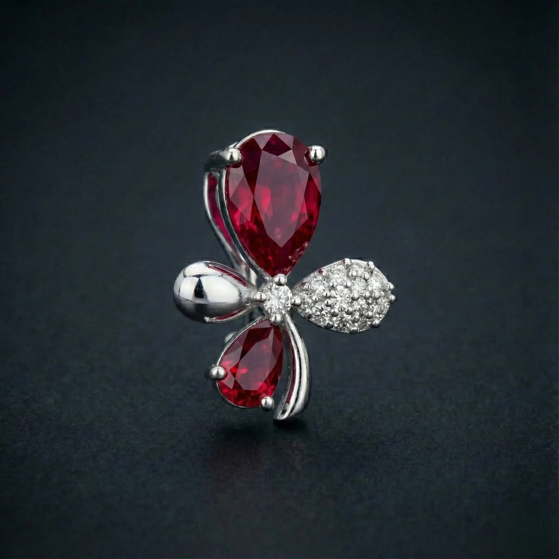 Crimson Petal Diamond Pendant Orilucent