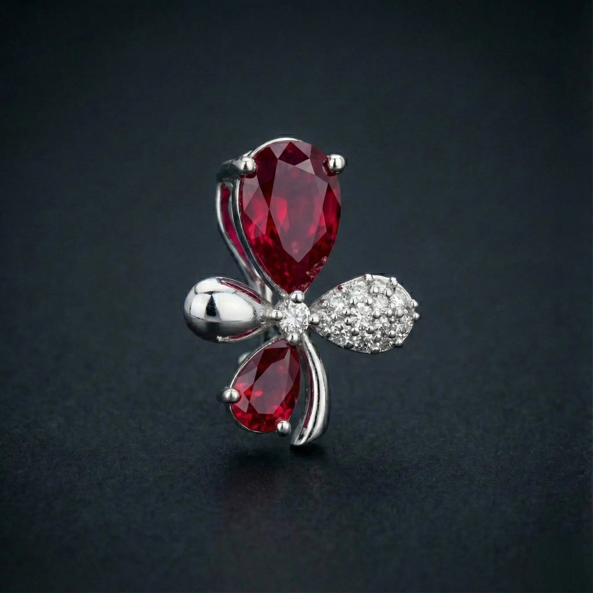 Crimson Petal Diamond Pendant Orilucent