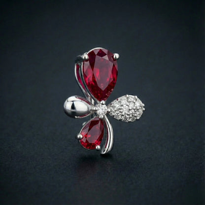 Crimson Petal Diamond Pendant Orilucent