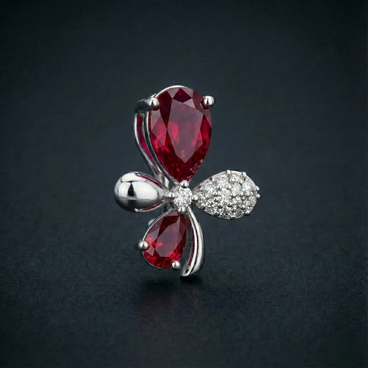 Crimson Petal Diamond Pendant Orilucent