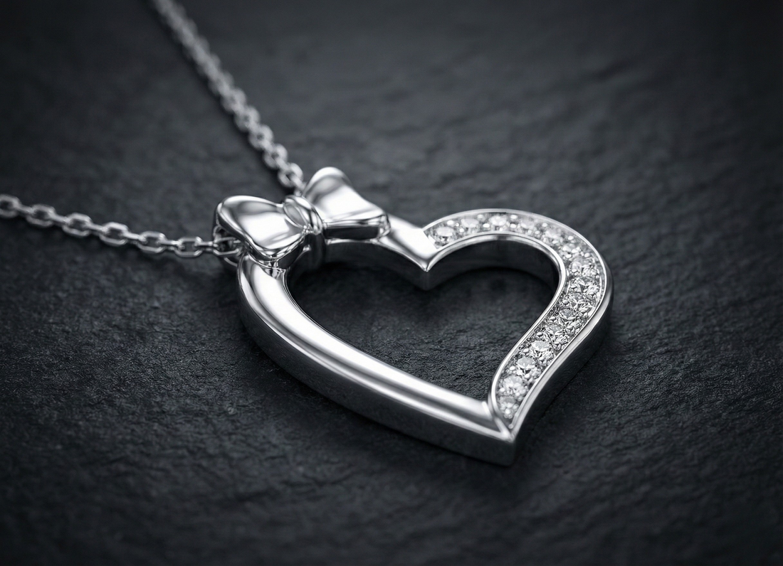 Bow Heart Diamond Pendant Orilucent