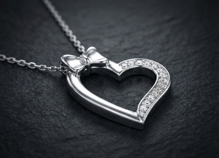 Bow Heart Diamond Pendant Orilucent