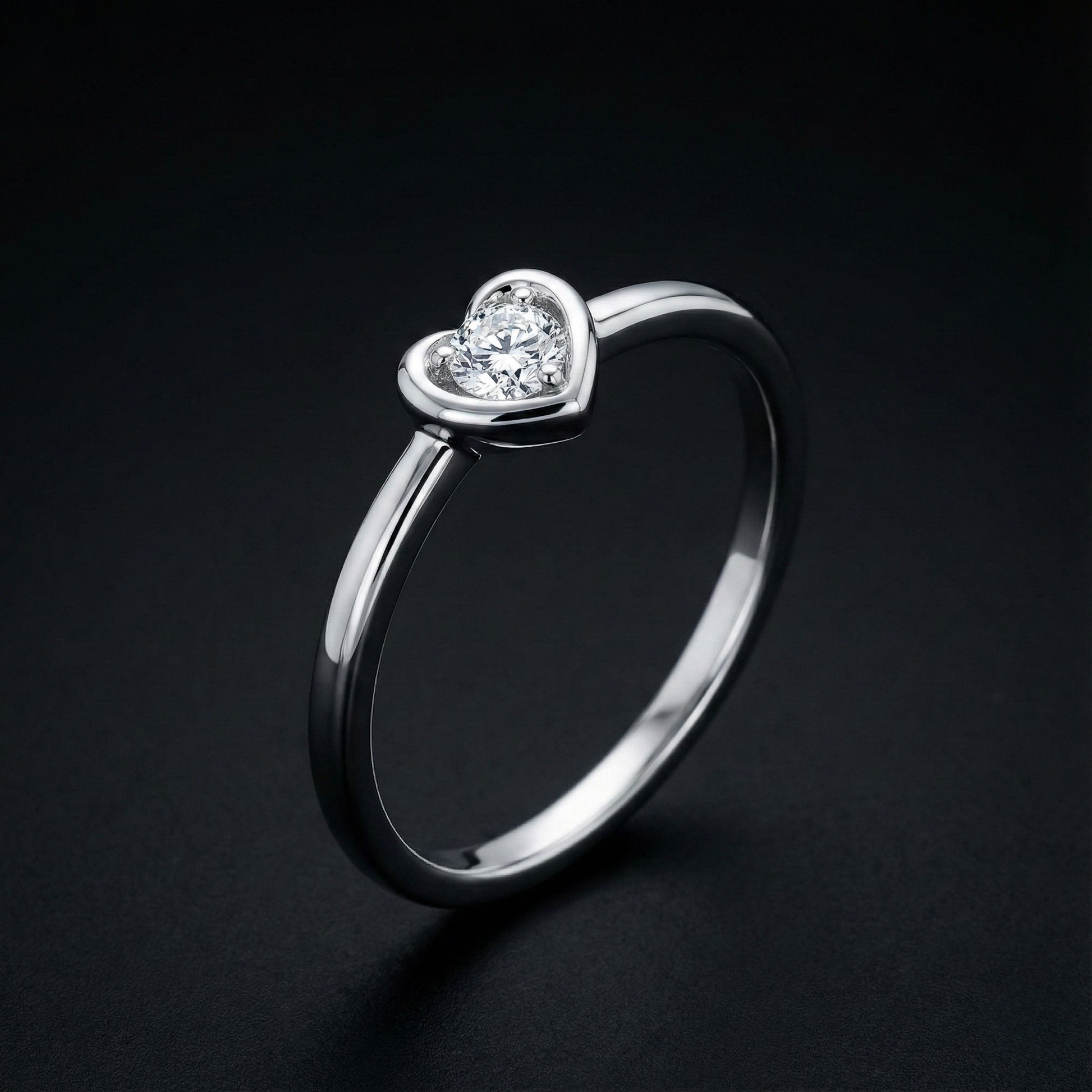 Single Heart Diamond Ring Orilucent